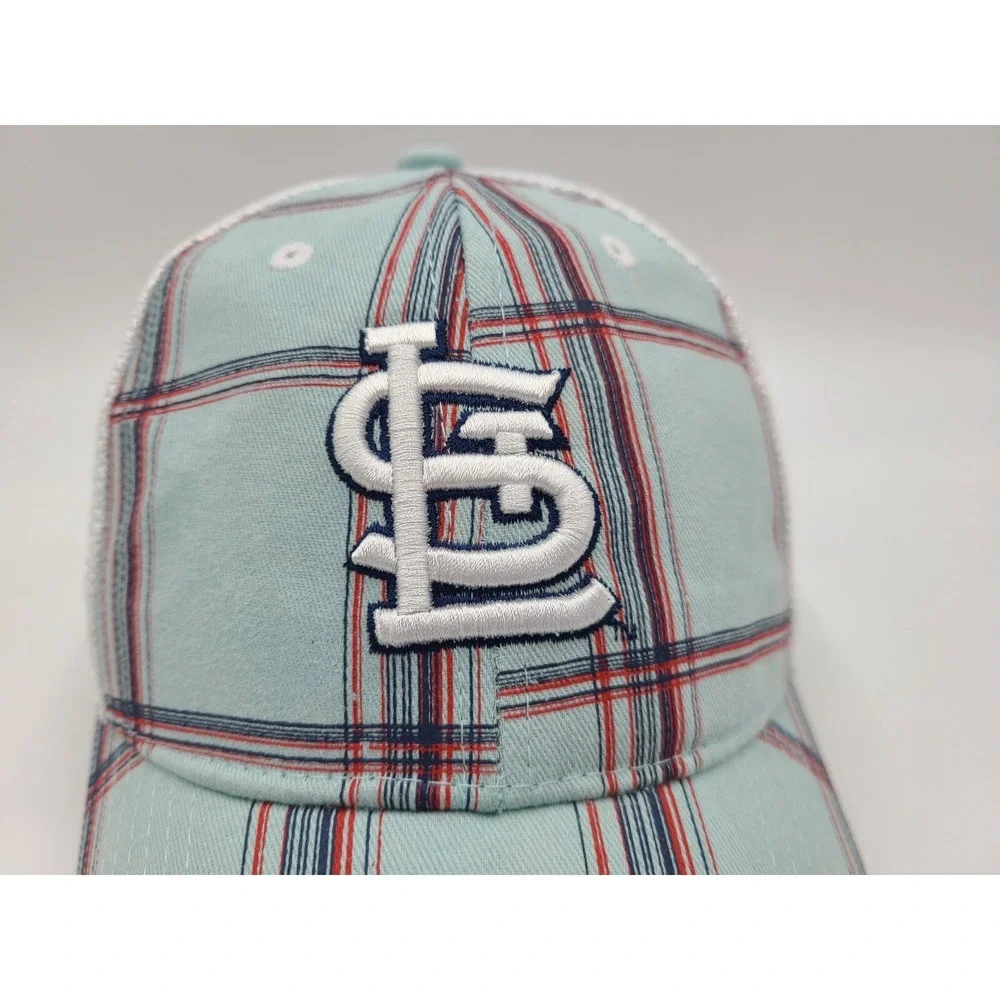 St Louis Cardinals Plaid US Cellular Mesh Adjustable Hat Cap Men Women MLB Blue